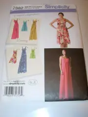 WOMENS UNCUT SIMPLICITY 2882 Sewing Pattern SHORT MEDIUM LONG DRESS SIZE 14-22