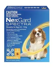 Nexgard Spectra Small Dogs - Flea, Tick and Worming Chew for 3.6-7.5kg, 3 Pack