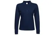 Tee Jays Womens/Ladies Luxury Stretch Long Sleeve Polo Shirt (Navy Blue) - UTBC3308