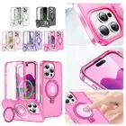 For iPhone 16 15 14 13 Pro Max Plus Magsafe Magnetic Clear Case Full Body Cover