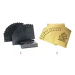 PLASTIC PLAYING CARDS WATERPROOF GOLDEN POKER BLACK PLASTIC