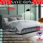 Artiss Bed Frame Double Full Size Gas Lift Base W/ Storage Headboard Upholstered