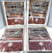 Vtg Lace Ducks Geese White Farmhouse Country 2 Pairs of Tiers & 2 Valance NEW