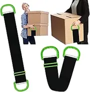 Xinghonyac 2 Pcs Moving Straps, Portable Moving Belt, Adjustable Lifting Moving Straps with Handle, Heavy Carrying Rope, Supports Up to 600 Lbs Suitable for Furniture, House-Moving, Boxes