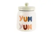 Urban 14cm Ceramic Yum Yum Treats Snacks Jar Container Storage w Lid White