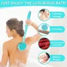Long Handle Shower Body Bath Brush Silicone Massage Brush Back Scrubber Scrub