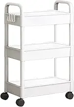 Small Trolley Rack - 3 Tier Rolling Storage Cart with Wheels | Mobile Utility Shelf Organizer for Kitchen Bathroom Bedroom | Multi-Layer Snack & Toilet Rack