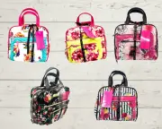Betsy Johnson Cosmetic Bag 3 Pcs Set Make Up Bags Travel Cases #B2