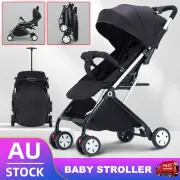 Baby Stroller Child Pram Trolley Pushchair Travel Carry on Plane One Key Folding