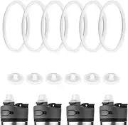 [PEUTIER] 6pcs Gasket & 6pcs Vent Valve for Contigo Ashland Chill Water Bottle 24oz, Silicone O Ring Replacement Parts Water Bottle Seal Ring for Contigo Water Bottle Lid