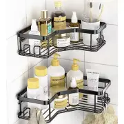 Shower Caddy, Adhesive Stainless Steel Shower Organizer Black