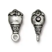 TierraCast Blossom Guru Beads, Antique SIlver Plated Pewter (Pkg. of 4)