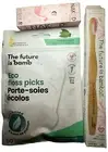 Eco Friendly Stocking Stuffer Bundle - Bamboo Toothbrush, Flossers, QTip Pink