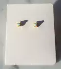Opal Stud Earrings Gold Starburst Opal Dainty Stud Earrings October Birthstone
