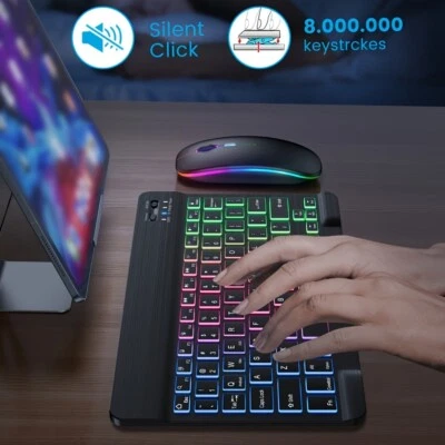 Ultra Slim Bluetooth Wireless Keyboard & Mouse BT For iPad Android Windows AUS