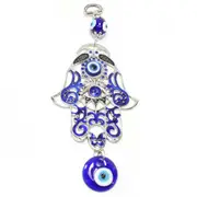Turkish Blue Evil Eye 3" Hamsa Hand Amulet Wall Hanging Protection Decor