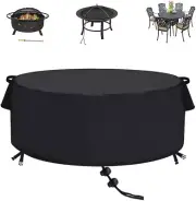 Fire Pit Cover 60 Inch Firepit Covers Round Waterproof Outdoor Patio Black