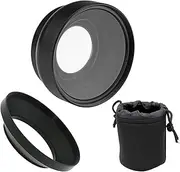 Ultra Wide Angle Lens Converter (Low Profile) Compatible with Nikon D5500 HD (Lenses w/Thread Sizes of 52, 55, 58 & 62)
