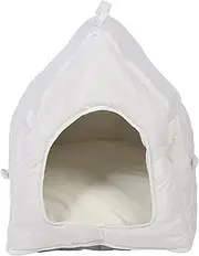 Cat House Bed for Small to Large Cats and Small Dogs, Soft Comfortable Pet Hideaway, Ideal Pet Indoor Portable House with Structure Support (Beige)
