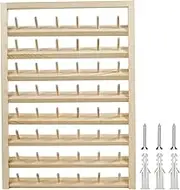 Wooden Thread Holder 48 Spool Rack, Wall-Mounted Sewing Organizer with Screws, Rustic Thread Storage for Embroidery, Craft Supplies, and Hair Bands – Perfect for Neat and Accessible Sewing Spaces