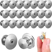 [Operitacx] 30 Pcs Pin Backs for Crafts Pin Backings Anti Walk Pins Pin Badge Backs Lapel Pin Backs Badge Pins Lock Pin Locking Pin Metal Pins Pin Locking Back Boxed Metal Needle Zinc Alloy