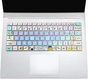 Keyboard Cover for Microsoft Surface Book 2 13.5&15 inch/Surface Laptop 2017/Laptop2 2018, Silicone Skin Protector with Pattern, US Layout, Cute Cat