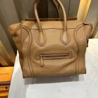 在飛比找Yahoo!奇摩拍賣優惠-9新賽琳/Celine LUGGAGE MICRO大號笑臉包