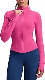 [QUEENIEKE] HugSoft Running Jackets for Women - Zip Up Athletic Workout Jackets Slim Fit Track Jacket with Mesh Panel