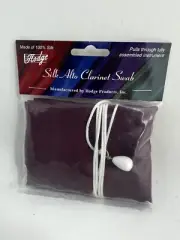 Hodge Alto Clarinet 100% Silk Swab, Pulls Through Fully Assembled - Burgundy