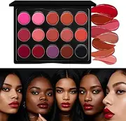 Makeup Lipstick Palette,15 Color Smoothing Lip Glaze Palette - Lightweight, Buildable & Blendable, Nourishing Makeup Lipstick For Dating, Business Trip
