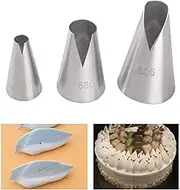 DUORUI 3pcs Icing Piping Nozzle Tips Cream Cake Decorating Cupcake Fondant Cake Stainless Steel