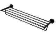 ALFI brand AB9538 23-5/8" Brass Towel Rack - Rounded Frame - Black