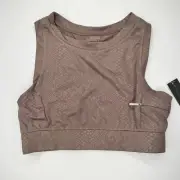 Tahari Sport Cami Sports Bra Size Small Taupe Tonal Snake Print Instagram Ready