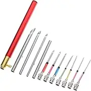 SEWOART 1 Set Punch Needle Embroidery Kit Craft Tool for DIY Cross Stitch Includes Needles Scissors Ruler Durable Material for Beginners and Textile Projects