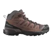 Salomon X Ultra 360 GTX Womens Mid Leather Hiking Boots - Peppercorn/Cognac/Hot Coral