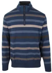 PAUL & SHARK YACHTING Men's Pullover Sweater Jumper Troyer L 100% Wool Striped