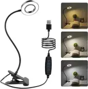 48 LED Clip on Desk Lamp 360°Flexible Reading Table Light Eye-Caring Night Light