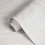 Lativo White Wood Contact Paper for Cabinets and Drawers Wood Grain Peel and Stick Wallpaper for Furniture Table Shelf Liner Self-Adhesive Wallpaper Vinyl Waterproof Easy to Install/Clean 18inW 118inL