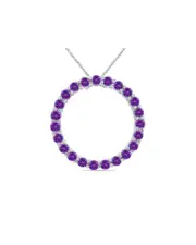 Gem Spark Silver 2.95 ct. tw. Amethyst Pendant Necklace