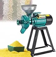 Tool 4800W Commercial Electric Feed Mill Heavy Duty Grain Mills Grinding Capacity >140kg/h Rated Speed 1400R/min Drill Diameter 140mm Dry Wet Cereals Grinder for Flour Rice Feed Coffee