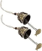 BESPORTBLE Retro Elephant Bell Pendant Wind Chime Metal Decor Classic Style for Living Room