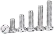 10/50pcs m1 m1.2 m1.4 M1.6 M2 M2.5 M3 M4 M5 M6 304 stainless steel DIN84 Slotted Cap Head Slot Column Round Cheese Head Screw - (Size: M6 10pcs, Length: 14mm)