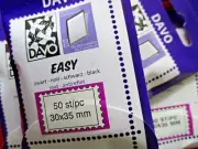 4 Packs of 50 Davo 30x35 Black Adhesive Stamp Mounts New Stock Sealed (200) New
