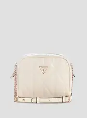 GUESS White Logo Aldina Camera Crossbody Bag