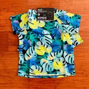 Bonds Baby Jungle Palm Blue Yellow Green Leaves Short PJ sleep Set Size 3 BNWT