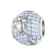 S925 Sterling Silver Ocean Opalescent CZ Turtle Shell Charm - AVILIA Designs