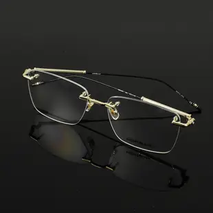 Montblanc萬寶龍眼鏡框 亞洲版商務方形無框金絲金屬鏡架 男生男款大臉眼鏡框架 MB0038O【幸子眼鏡】