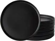 AmorArc Ceramic Plates Set of 6, Matte Glaze 8.0 Inch Dishes Set black