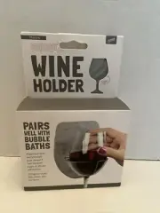 NEW SIPSKI BUBBLE BATH GRAY NO SUCTION NO ADHESIVES OR WALL MOUNTS WINE HOLDER