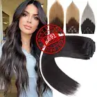 Double Wefted Clip In Thick Remy Human Hair Extensions Invisible Full Head 8PCS